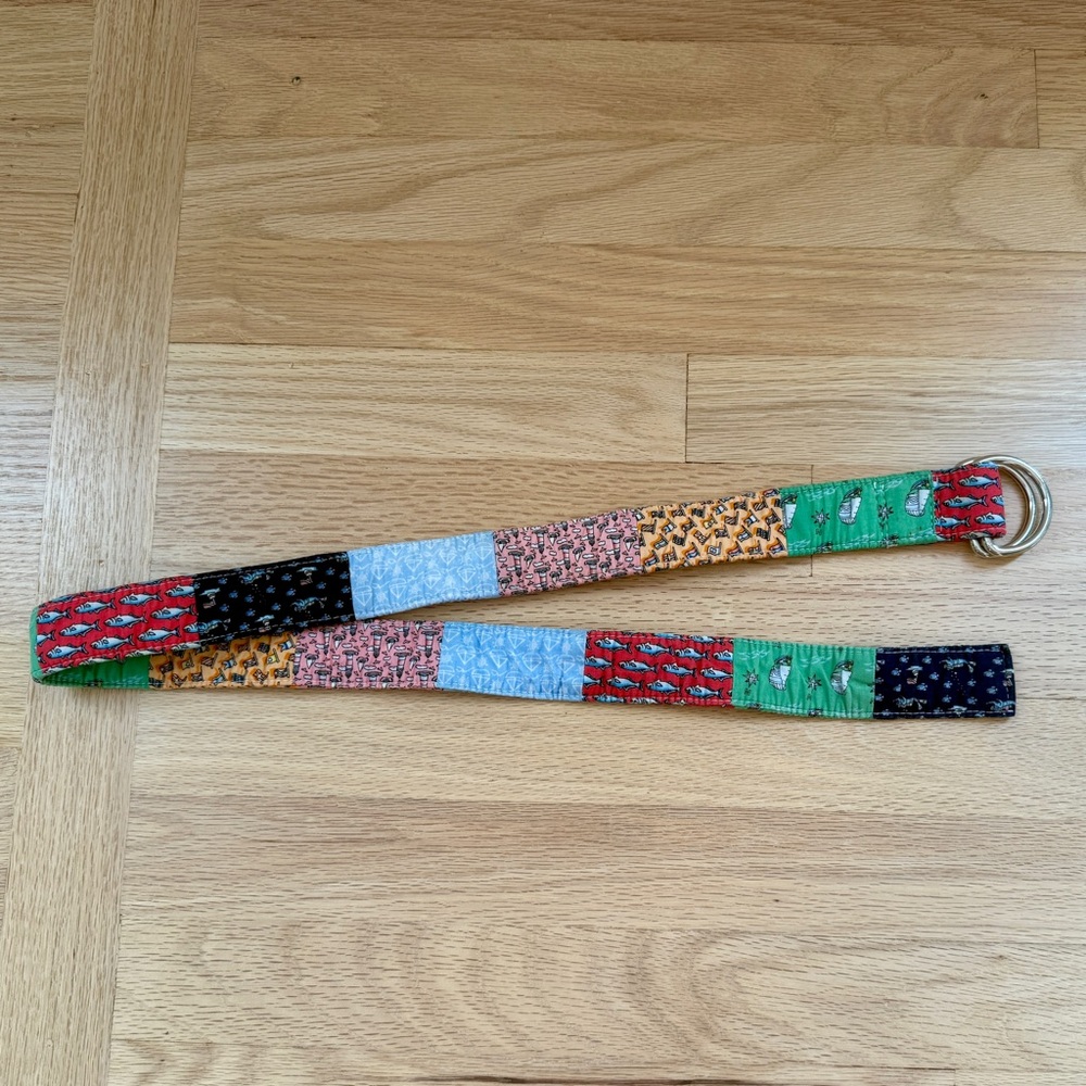 Vineyard Vine Patchwork D Ring Belt size M